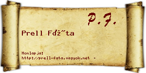 Prell Fáta névjegykártya